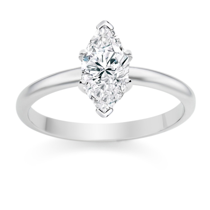 Marquise Cut 0.33 Carat DVVS1 18k White Gold Diamond Engagement Ring £999
